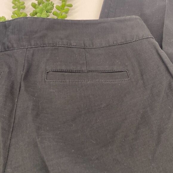 J.Jill Stretch Linen‎ Blend Straight Pants Flat Front Black Size 8 - Picture 5 of 11